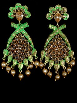 Reverse Ad Earrings With Meenakari Work